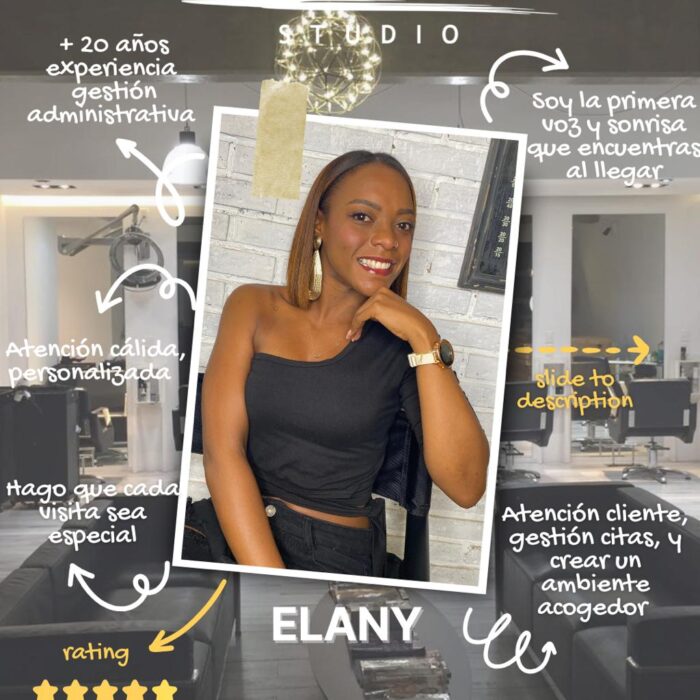 es la sonrisa que te recibe en Backstage Studio